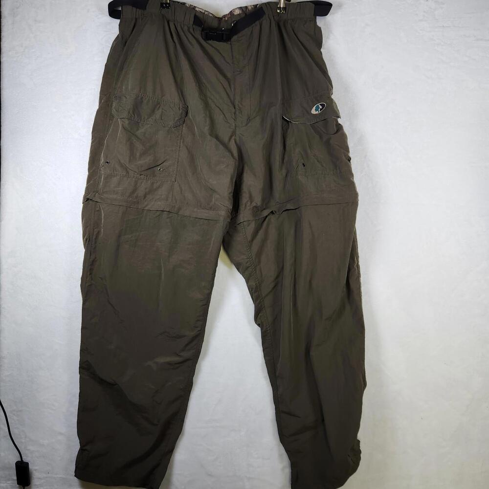 Mossy Oak 2XL Convertible Cargo‎ Pants Zip-Off Nylon Camo Lining Outdoors Hiking